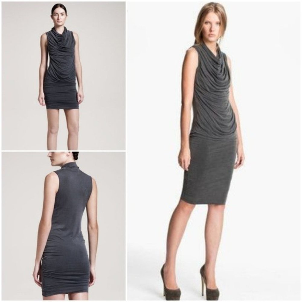 Helmut Lang 'Shade' Sleeveless Draped Dress